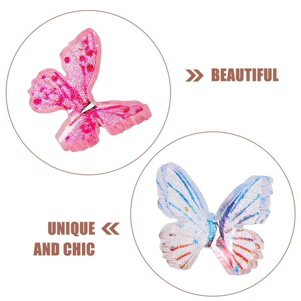 8 Pcs 3D Butterfly Nail Charms,Shining Resin Nail Art Decorations For Acrylic Gel Nails DIY, Manicure Supplies For Women Girls