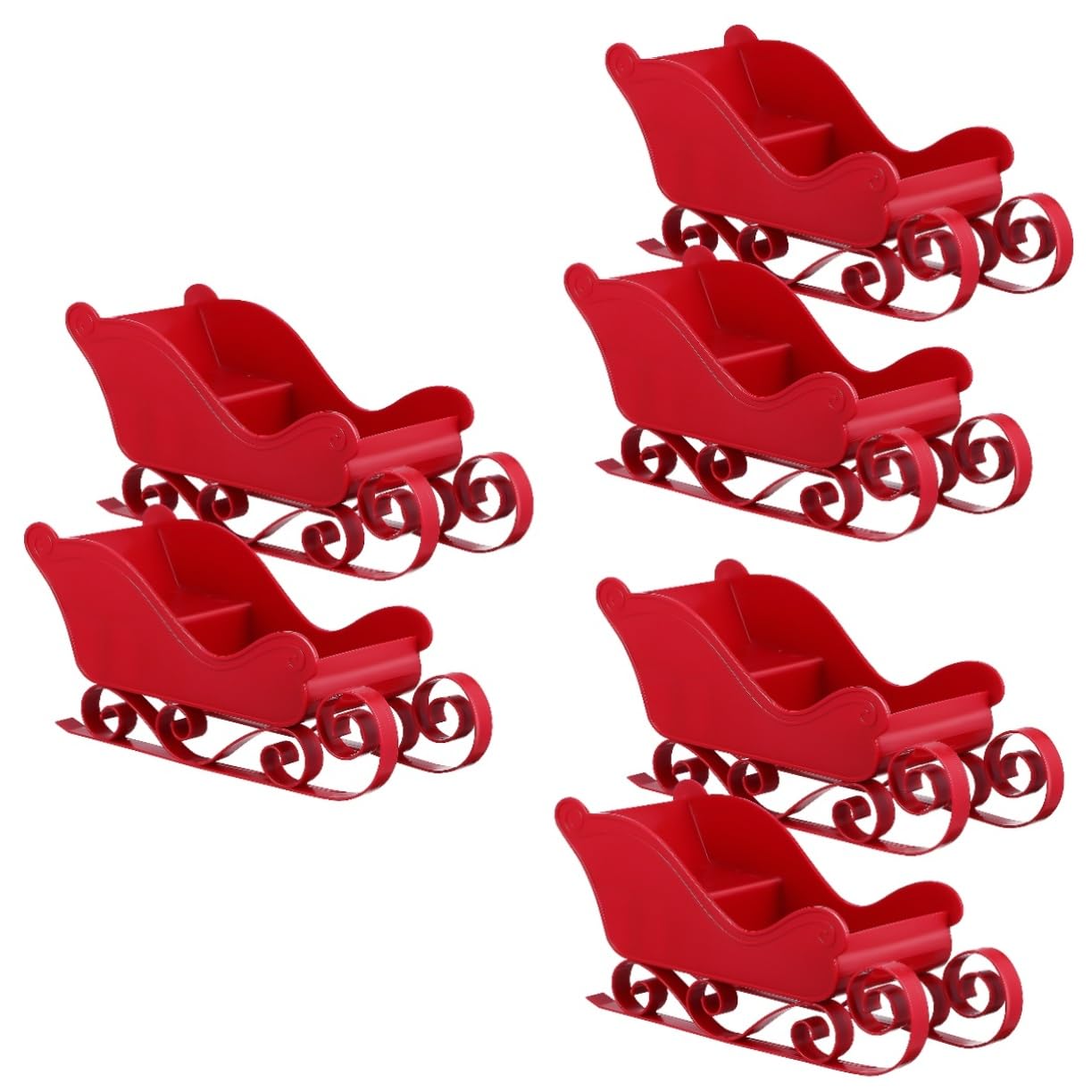 SOIMISS 3 Series Trineo De Navidad Apoyo De Trineo De Navidad Muñeco De Nieve Decoraciones Navideñas Interior Manualidades Navideñas con Trineos Día Festivo El Plastico Rojo 2 Piezas X 3