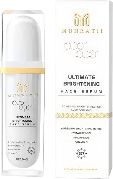 Muhratii Brightening Serum with SymWhite 377 & 5% Niacinamide - Vitamin C Dark Spot Corrector Serum for Hyperpigmentation & Uneven Skin Tone - 1 fl oz