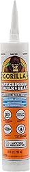 Gorilla Waterproof Caulk & Seal 100% Silicone Sealant, White, 10oz