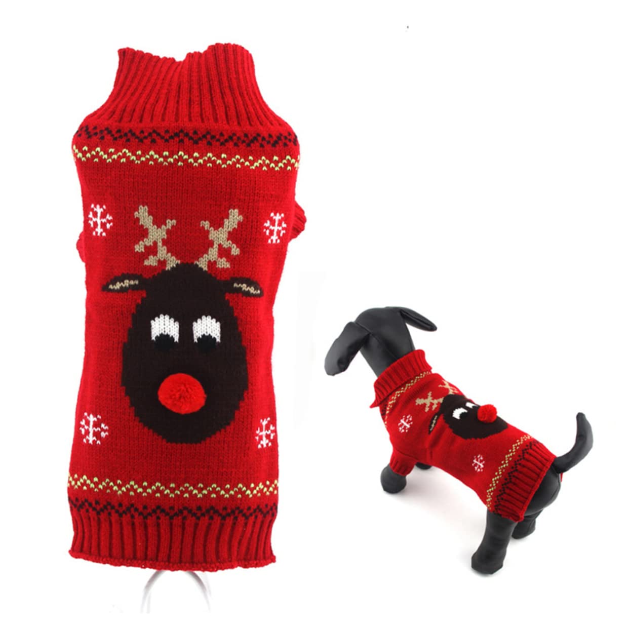 BESPORTBLE 2 Pz Maglione per Cani Cappotto per Animali Domestici di Natale Caldi per Cani Christmas Sweater Pullover Natalizio Maglioni Natalizi Vestiti Natalizi per Animali Domestici
