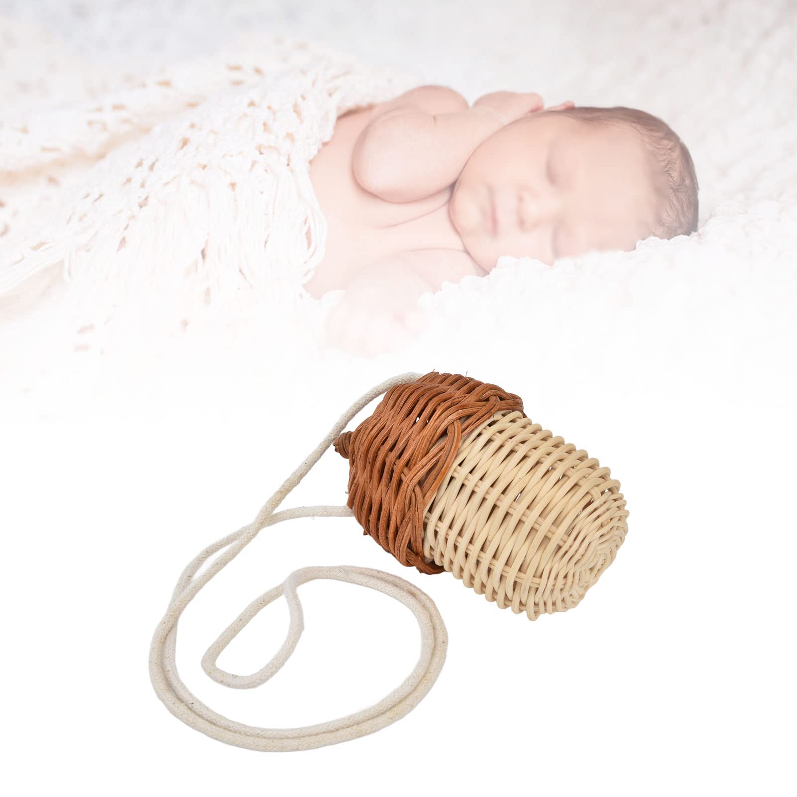 Women's Straw Bag,Rattan Basket Bag Handwoven Rattan Bag,7x13cm Size Length Mini Portable for Casual Vacation Party Shopping Hiking Camping Dating, Rattan Basket Bag Handwoven Rattan Bag,Women's