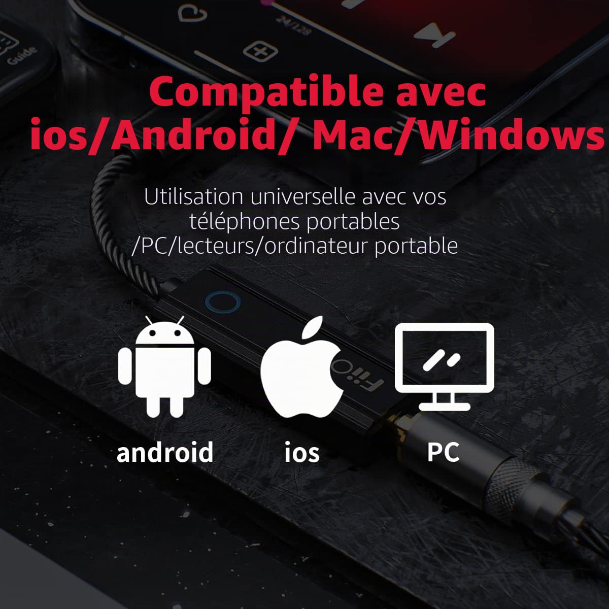 FiiO KA1-TC (USB-C) Noir - DAC et Ampli Casque Portale