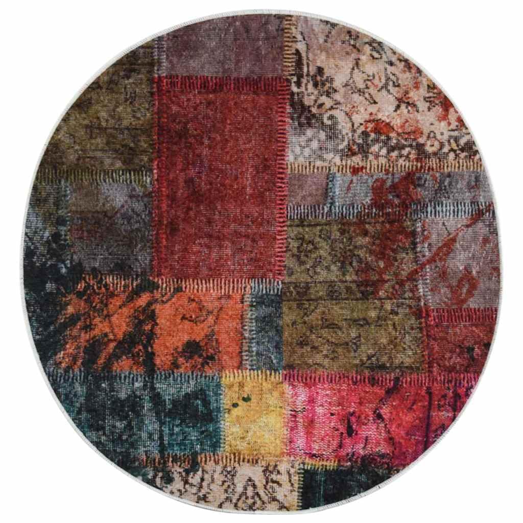 Tapis en velours doux de style patchwork multicolore haut de gamme