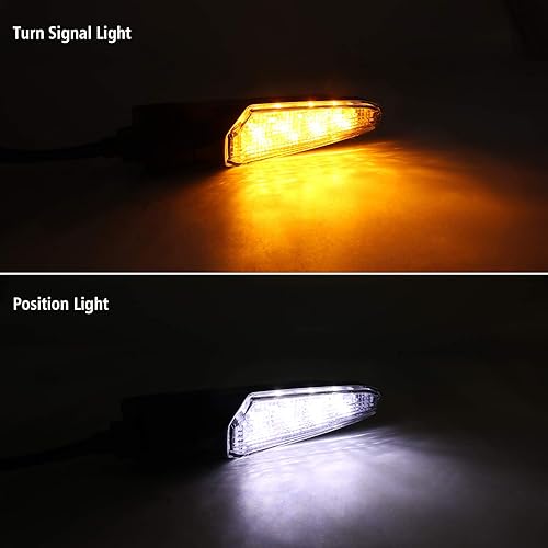 Miniatura 2 de Luz de señal de giro LED de alta luminosidad+luz de día para Yamaha MT-09 para Kawasaki Z800 para Suzuki GSX para Honda CBR1000 CBR600 - ámbarblanco