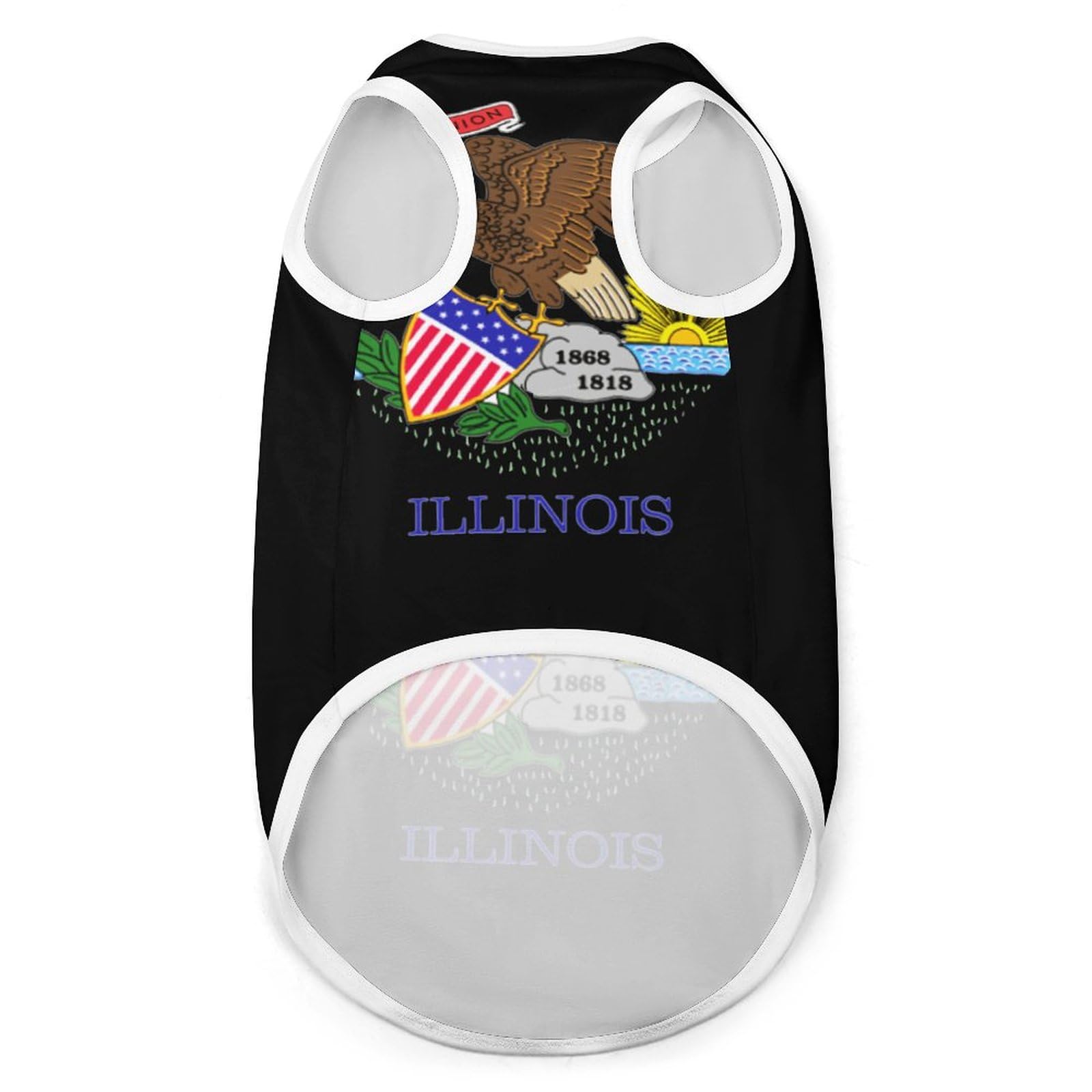 Illinois State Flag Cute Dog Shirts Soft Breathable Pet Tank Top Sleeveless Vest Cat Clothes L