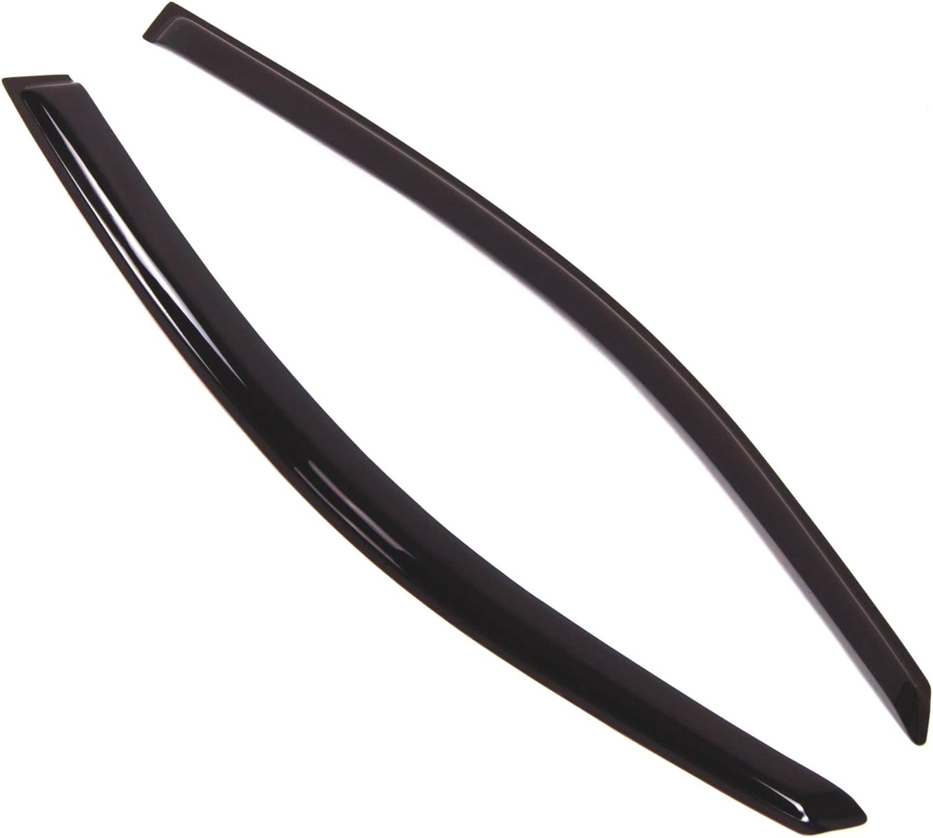 TuningPros Outside Mount Window Vent Visors Rain Guards Compatible with Ford Focus Hatchback 2005-2007 | Side Window Wind Deflectors Rain Shields | Smoke Tinted, 2 Pcs Set, DGWV-176-2