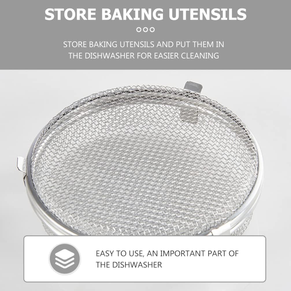 Silverware Basket Replacement - Mesh Drain Utensil Basket for Dishwasher (Silver)