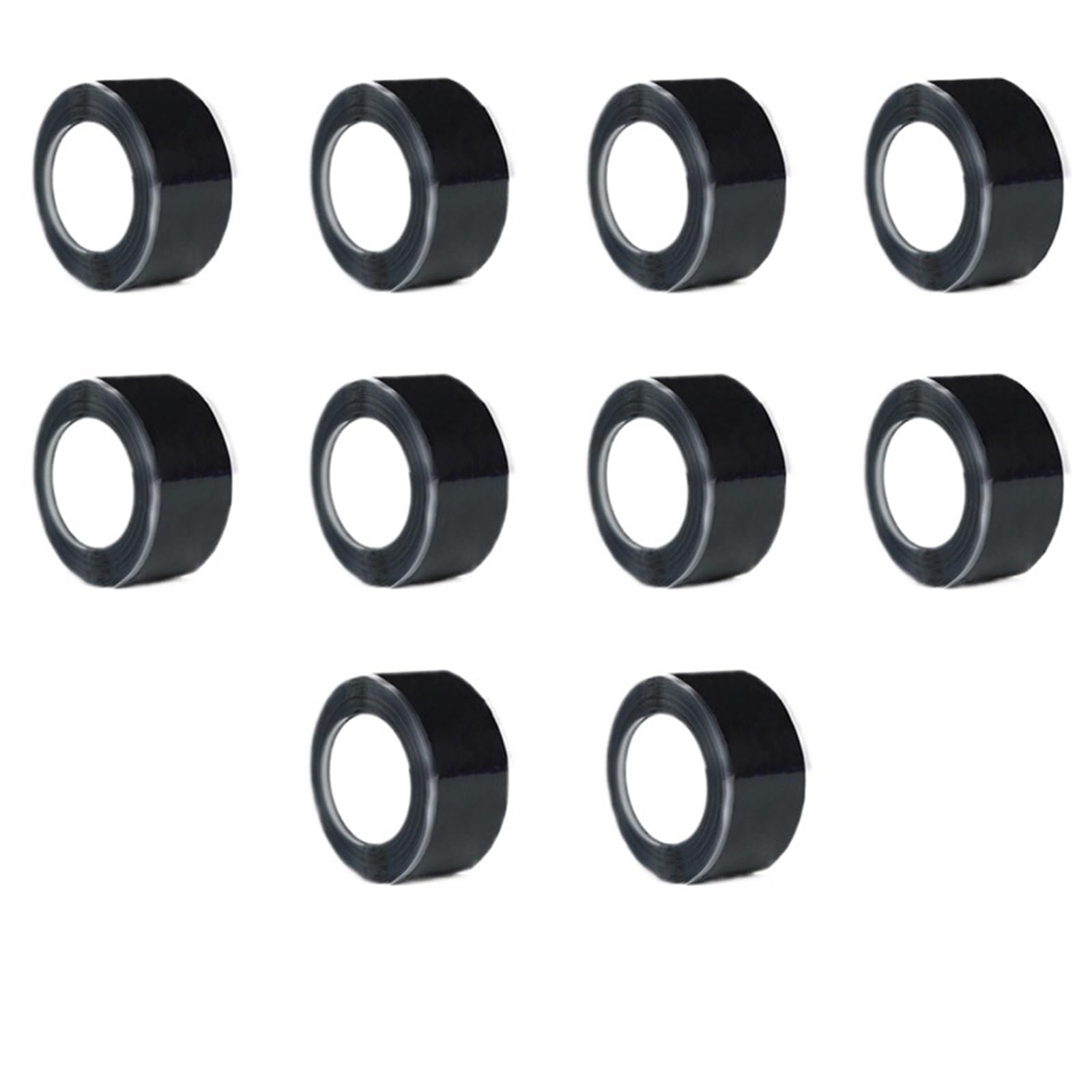 Cinta autoadhesiva de silicona, aislamiento alto voltaje, cinta termocontraíble, reparación envoltura impermeable para reparación de tuberías(Black-10rolls,3.0M)