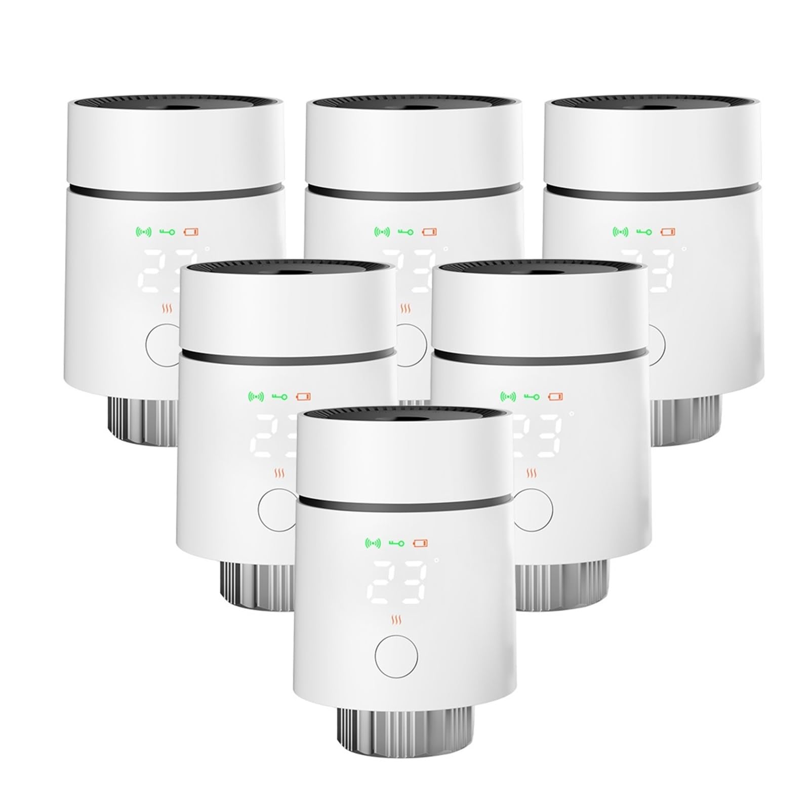 Zigbee3.0 Termostatyczny Siłownik Grzejnikowy, Inteligentny Regulator Temperatury TRV Do Zaworów Termostatycznych OszczęDza Energię I Koszty Ogrzewania(6PCS)