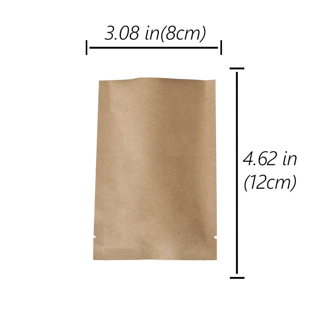 QQ Studio 100 PCS Matte Black Mylar Foil Bags - 10x15cm (3.9x5.9") Heat Sealable Pouches For Sampling