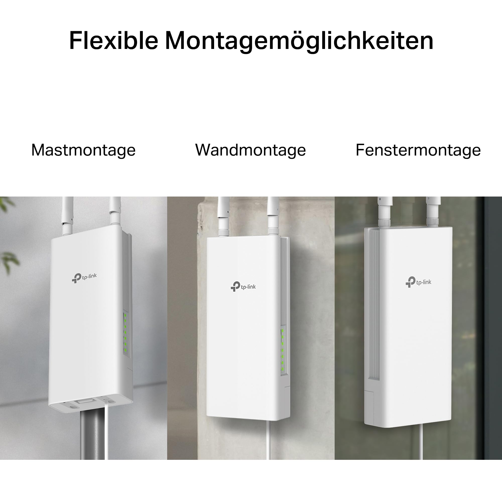 TP-Link TL-MR110-Outdoor 4G LTE Router, WLAN Router SIM Karte, 4G Cat 4 bis zu 150 Mbit/s, 2,4 GHz WLAN bis 300 Mbit/s, PoE/DC-Stromversorgung, IP65, Betriebstemperatur -30℃ bis +60℃