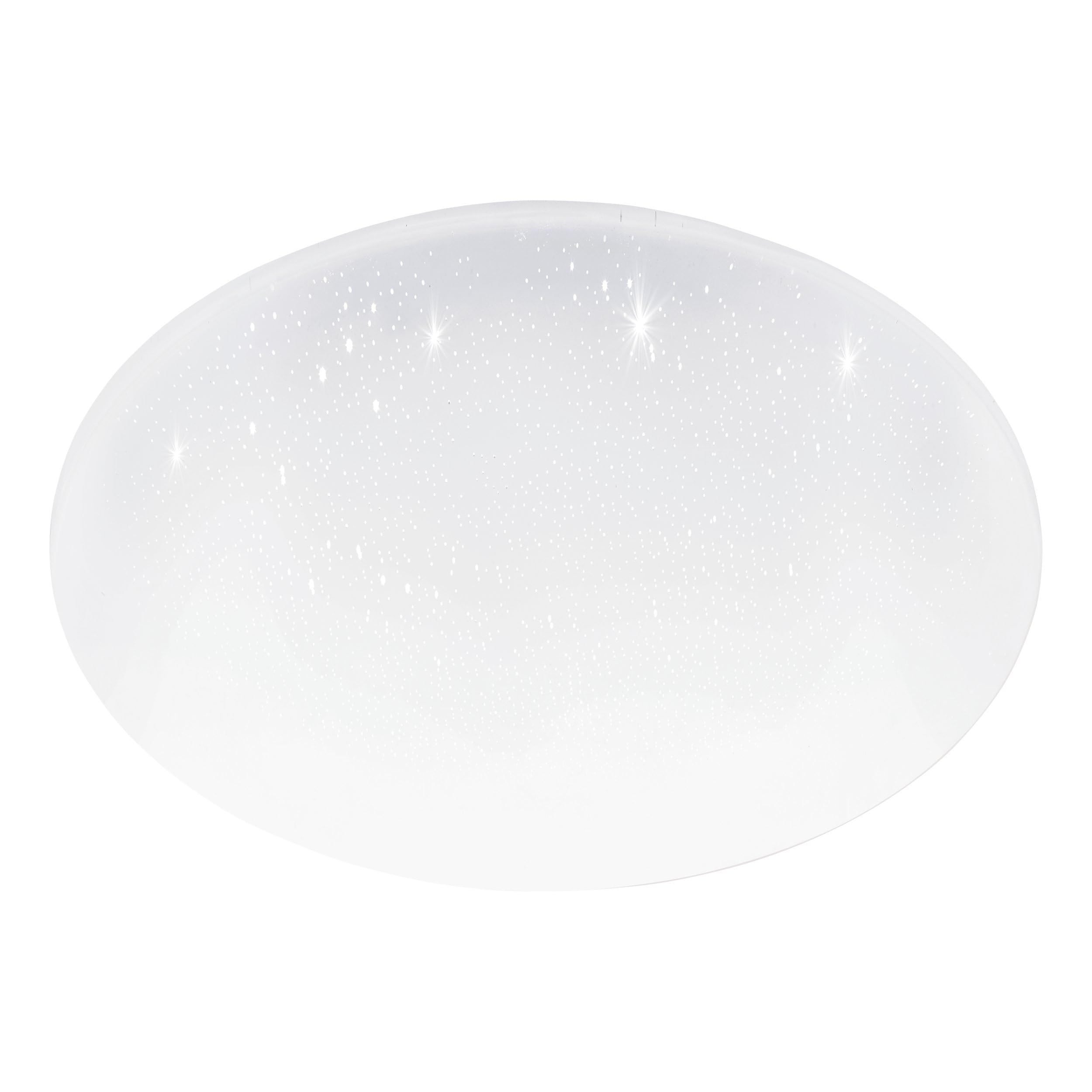 EGLO LED Deckenlampe Pogliola Deckenleuchte mit | Kristall-Effekt und Dip Switch, Lampe Decke Küche, Metall und Kunststoff in Weiß, warmweiß, neutralweiß, kaltweiß, Ø 50 cm