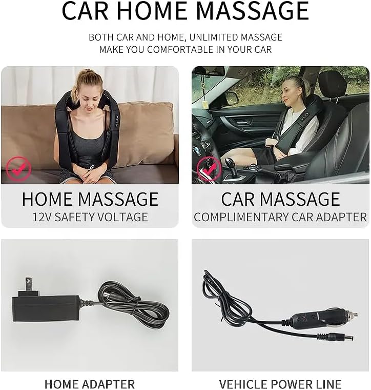 Miniatura 4 de RENUPRO Masajeador de cuello y espalda estilo Shiatsu con calor relajante, dispositivo eléctrico de masaje de tejido profundo para hombros, piernas,