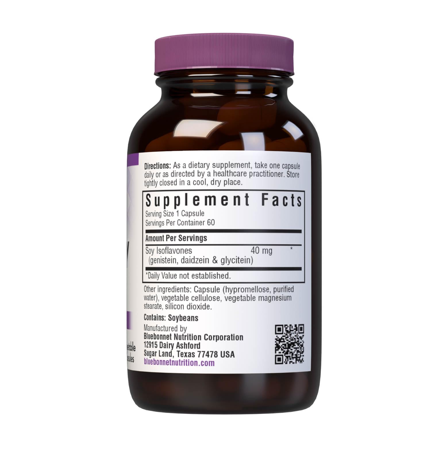 Bluebonnet Nutrition Non-GMO Soy Isoflavones, Bone Health*, Vegan, Kosher Parve, Gluten-Free, 60 Vegetable Capsules, 60 Servings — Amazon image 2