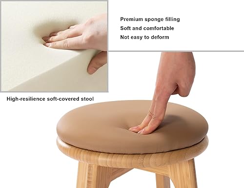 Miniatura 24 de Taburete pequeño para lavabo de baño, taburete pequeño de madera de 7.3 pulgadas para niños, antideslizante, esquinas redondas, fácil de montar para