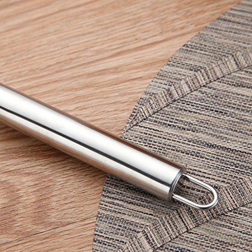 Colher de aço inoxidável escovador Homyl Ladle, ferramenta de cozinha para cozinhar alimentos, filtr