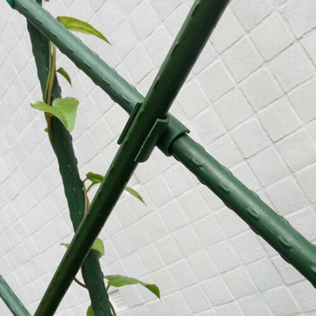 Lot de 50 clips de raccordement pour treillis de plantes de jardin, tiges de raccordement en plastique pour tiges de cadre de jardin fixes, pour cage à tomates, tiges de plantes 11/16/20 mm