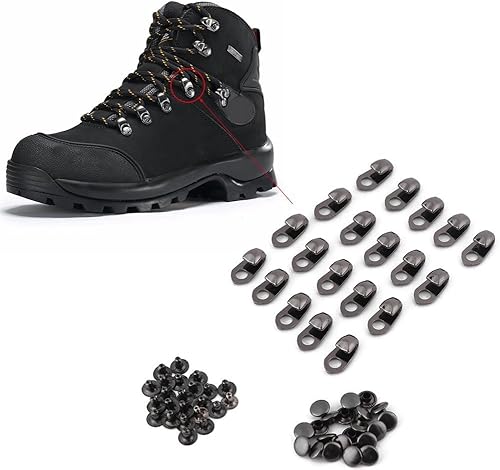 Miniatura 3 de 20 unidsset de accesorios de encaje, ganchos para botas con remaches para escalada senderismo zapatos trabajo al aire libre botas de montañismo, Gris