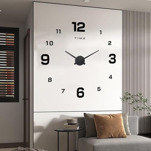Miniatura 2 de Reloj de pared grande de bricolaje, espejo 3D, moderno, digital, de pared, decorativo, para el hogar, sala de estar, dormitorio, oficina, decoración