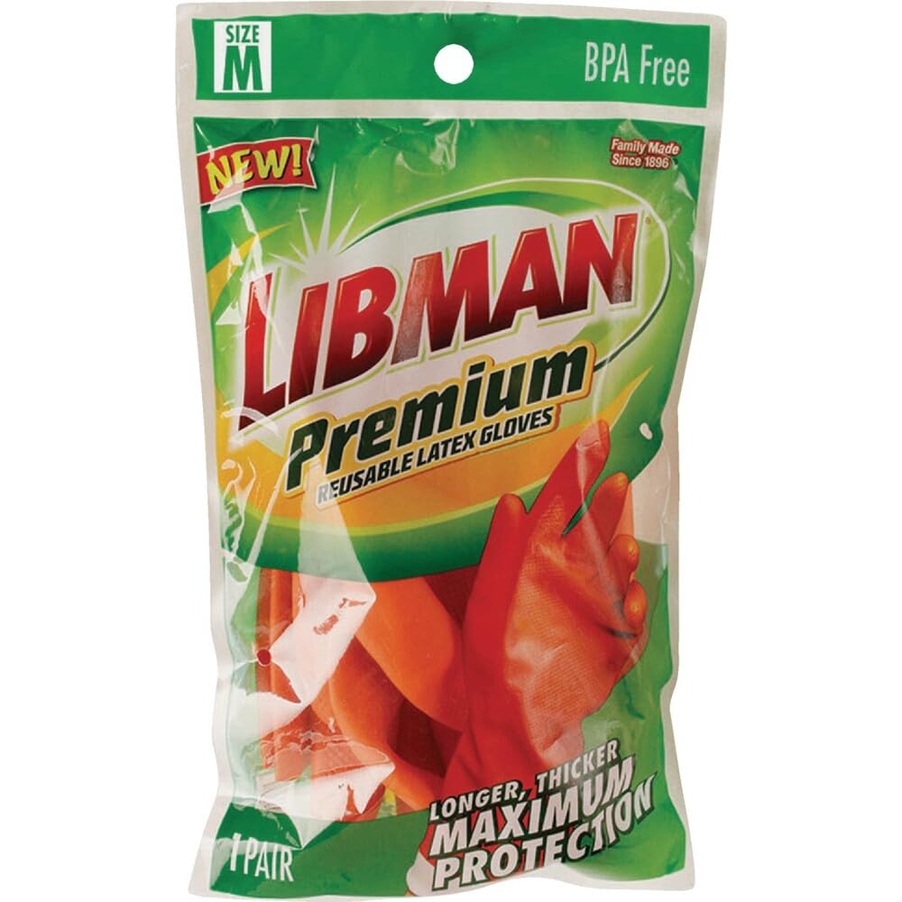 Libman - Guantes de látex prémium (1 paquete), talla M