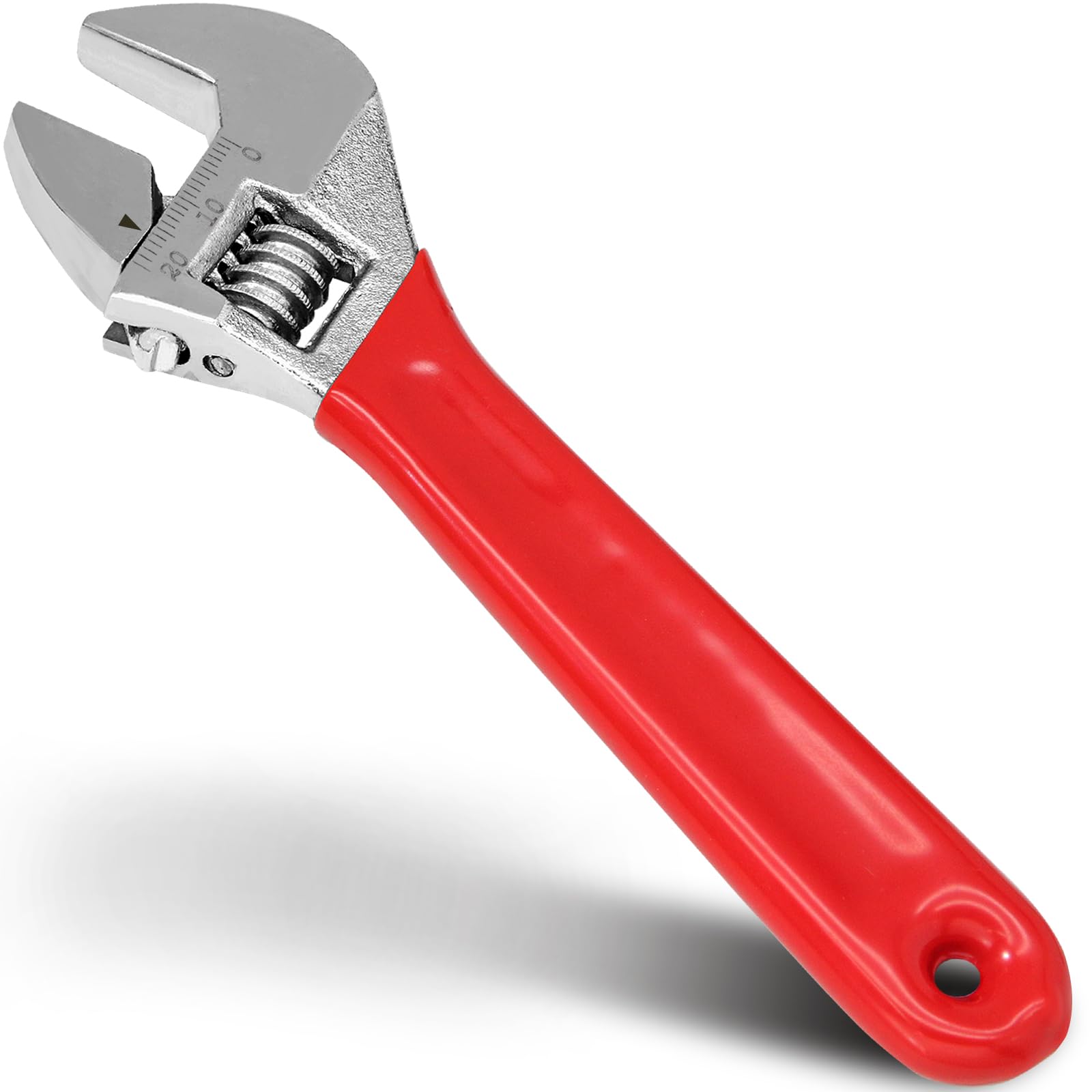 vibedor 6 Inch Adjustable Wrench, Wide Jaw Black Oxide Wrench, Cr-V Steel with Cushion Grip, Metric & SAE Scales for Workshop, Home, Garage and