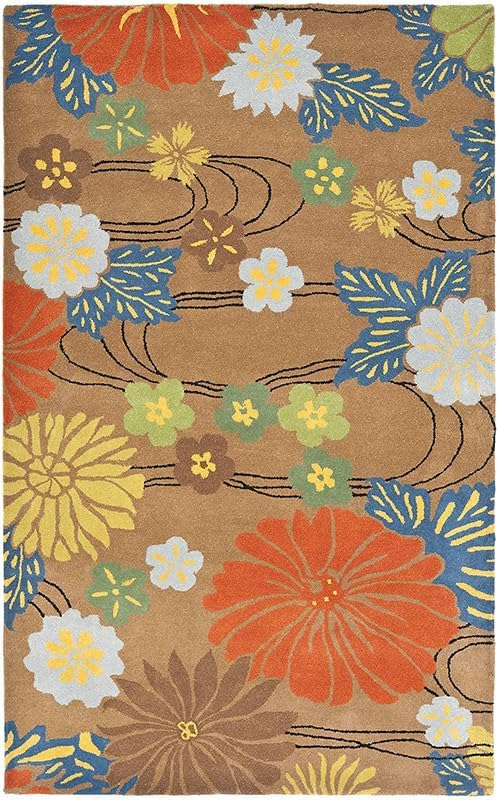 Image of Modern Abstract Hand Tufted Wool Floor Carpet for Home decore Living Room|Home and Bedroom & Hall 6x9 feet (180 x 270cm) Brown H36