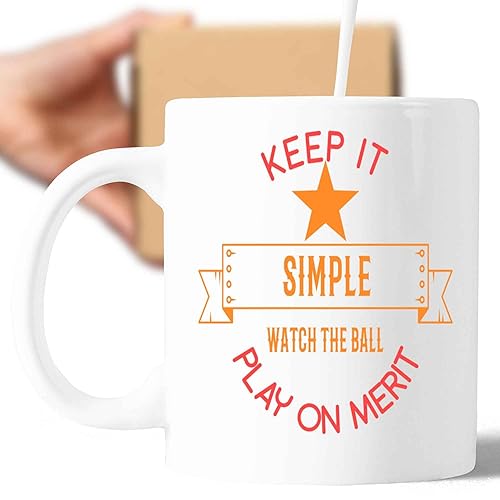 Miniatura 7 de Cricket Lovers Gift - Merit-based Attitude - Keep It Simple - Ideal Cricket Father Gift - 11 Oz White Ceramic Coffee Mug