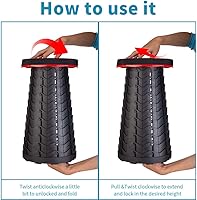 Vista 36 de Boreeman Taburete plegable mejorado, ligero pero más resistente, con capacidad de carga, 400 libras, taburete plegable portátil para camping, pesca