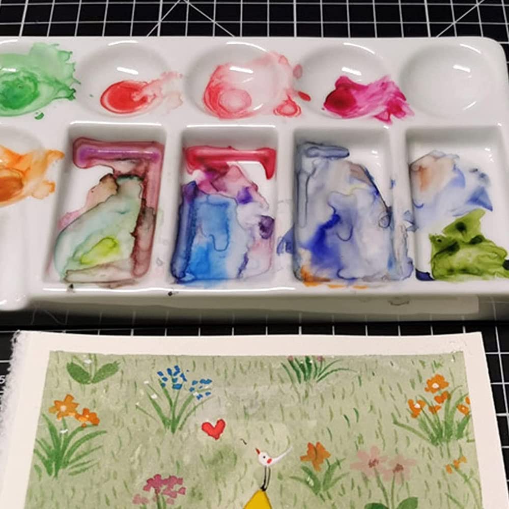Paleta, płyta akwarelowa, ceramiczna siatka kolorów, pudełko kolorów akwareli w kształcie fali, przenośna tablica, materiał do malowania artystycznego
