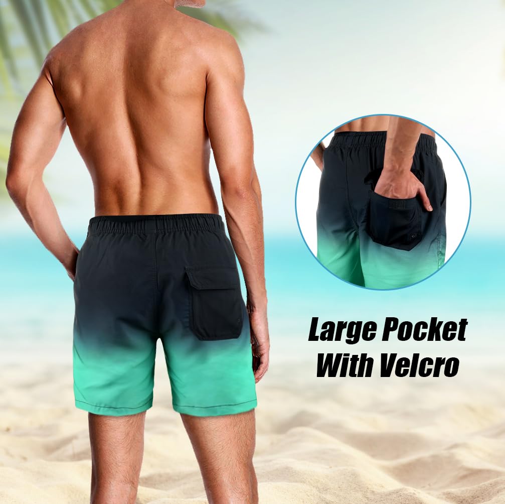 flintronic Traje de Baño Hombre con Forro Compresión, Bañador Hombre Pantalones de Doble Capa, Pantalones Cortos de Natación Secado Rápido, Shorts de Baño para Playa