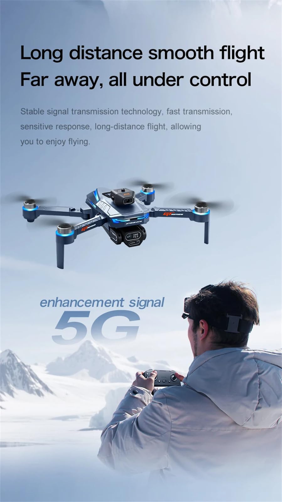 Drone 4K / 6K HD Cámara Evitación de obstáculos Fotografía aérea Drone sin escobillas con Pantalla Drone RC Plegable Drone de Cuatro Ejes,4K