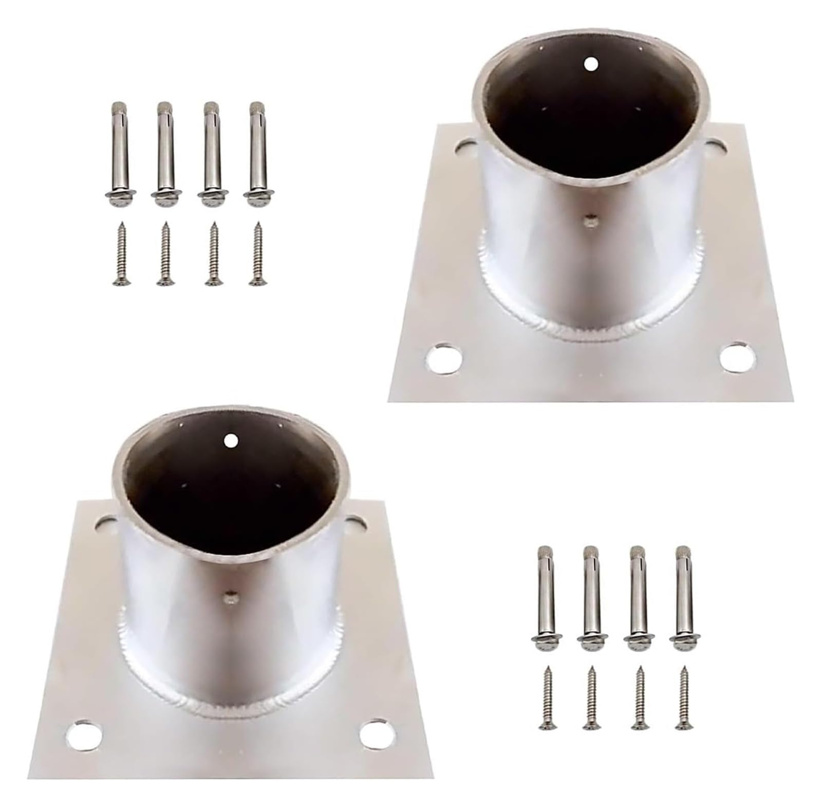 CXGfdghD fence posts， Kit Antirust Post Anchor Outdoor Round Brackets Support for Fence, Mailbox, Deck, Pergola(2pcs,Diameter: 3.15in; H: 3.15in)