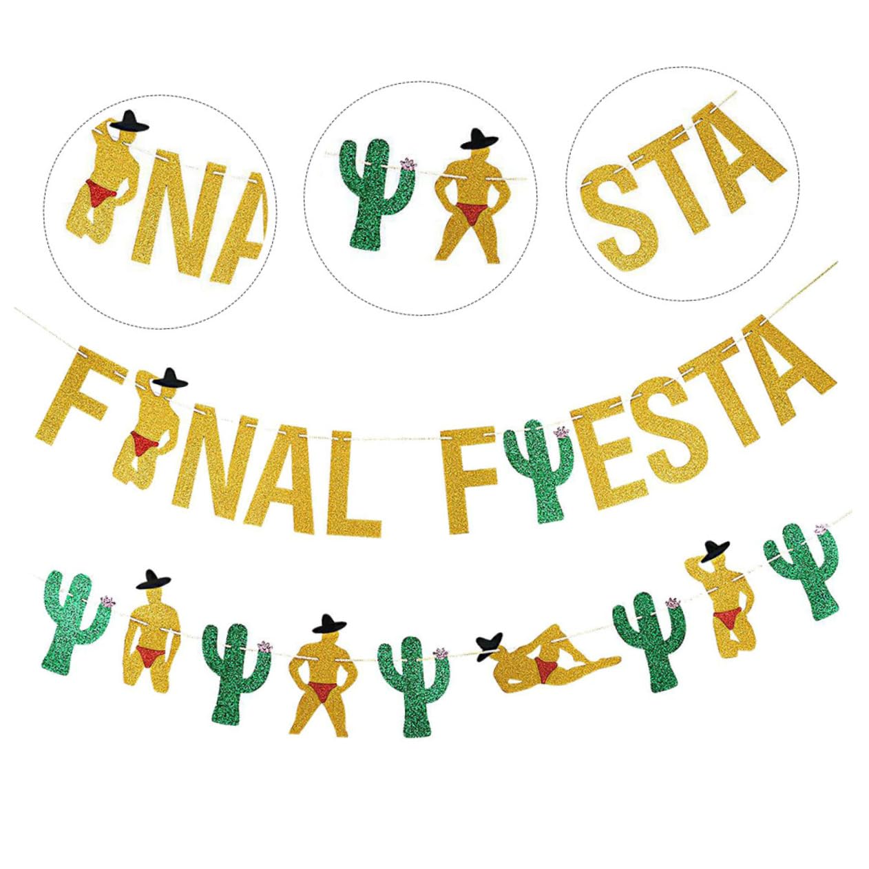 ifundom 6 Piezas De Artículos Decorativos Encanto Decorar Fiesta Mexicana Fiesta Tirar Cactus Fiesta Banner México Carnaval Fiesta Banner Banderines Suministros De Fiesta Latte
