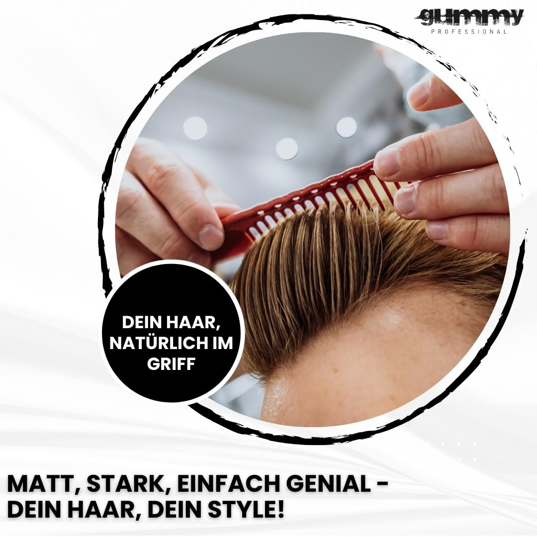 Gummy Professional Matt Finish Styling Wachs 3x 150 ml – Mattes Haarwachs mit starkem Halt – Styling Wax ohne Alkohol für Männer & Frauen mit Vitamin E