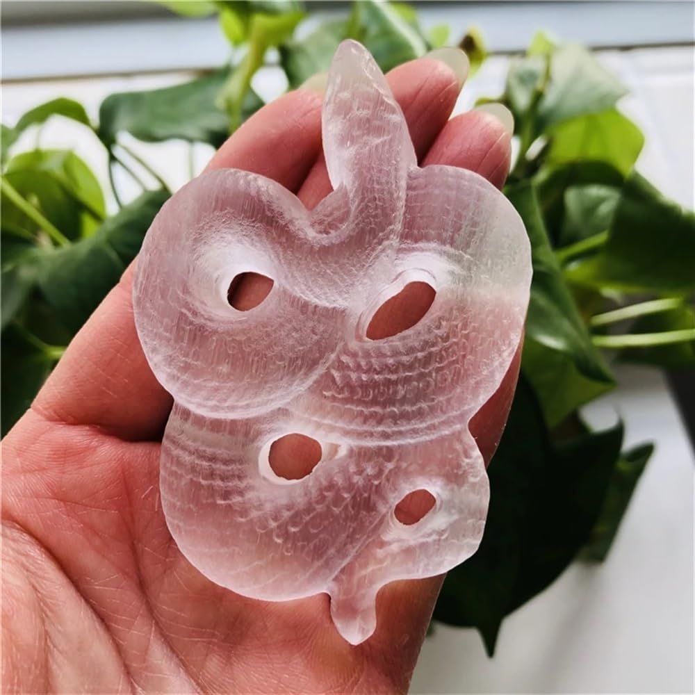 DPURPIWADY Crystal Selenite Gypsum Hand-Carved Snake Stone Ornaments Statue Craft Home Gifts