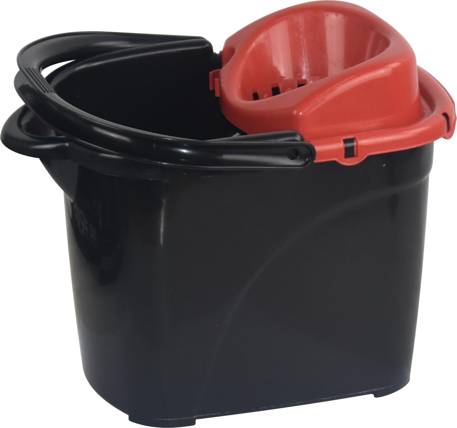 Sterling Ventures Red Large 15L Plastic Mop Bucket With Wheels For Large Kitchens And Floors (Red)