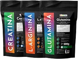 Creatina - L-Glutamina - L-Arginina | 300g | vitaease (300g, Sem sabor)