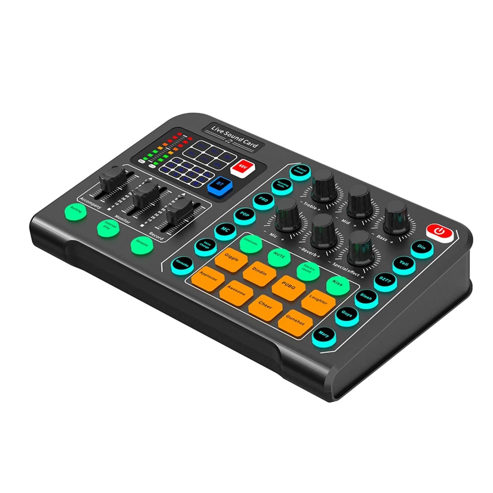 Mesa de Mezclas, Control de volumen, reverberación for juegos, for Streaming, DJ, Home, KTV, portátil, inalámbrico, profesional, tarjeta de sonido en vivo, cambio de voz