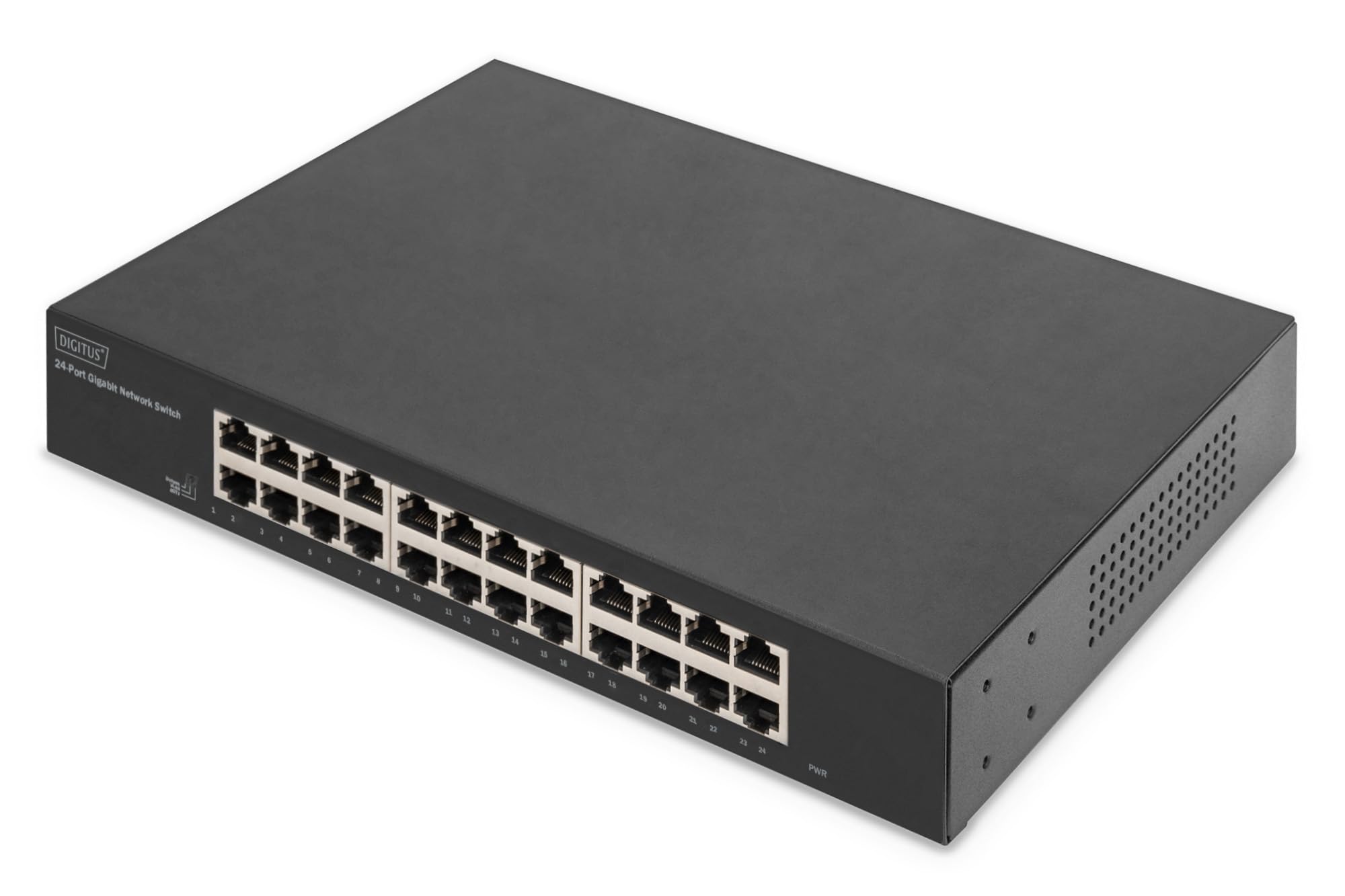 DIGITUS DN-80113-2 24 Port Gigabit Netzwerk-Switch unmanaged lüfterlos 19" Rackmontage