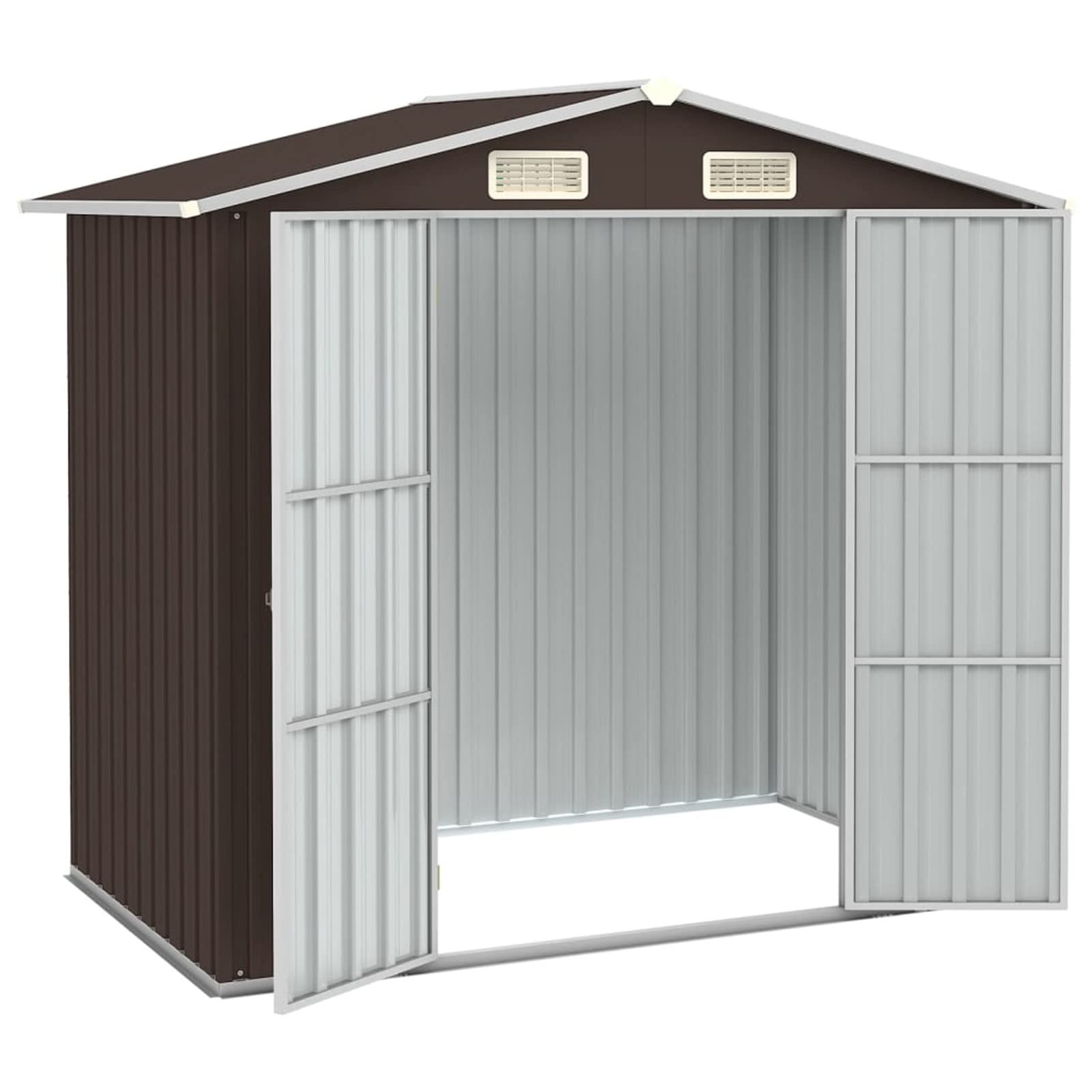 Capanno da Giardino, Casetta Giardino, Capanno Attrezzi da Giardino, Casette da Giardino, Marrone 205x129x183 cm in Acciaio Zincato