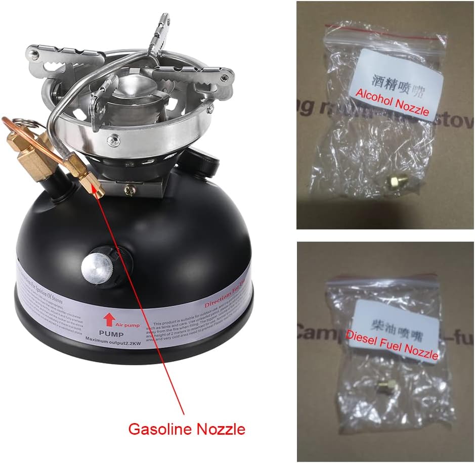 Gasoline Stove, Portable Outdoor Camping Mini Gasoline Stove Liquid Fuel Diesel Oil Stove