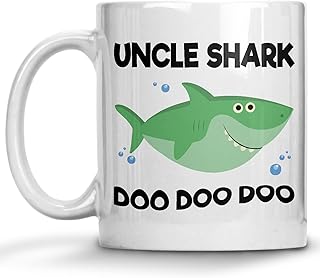 Uncle Shark Doo Doo Doo Mug, Family Shark Mug, New Uncle Mug, Uncle To Be, Uncle, Funcle, Father's Day Gift, Christmas Coffee Mug Present