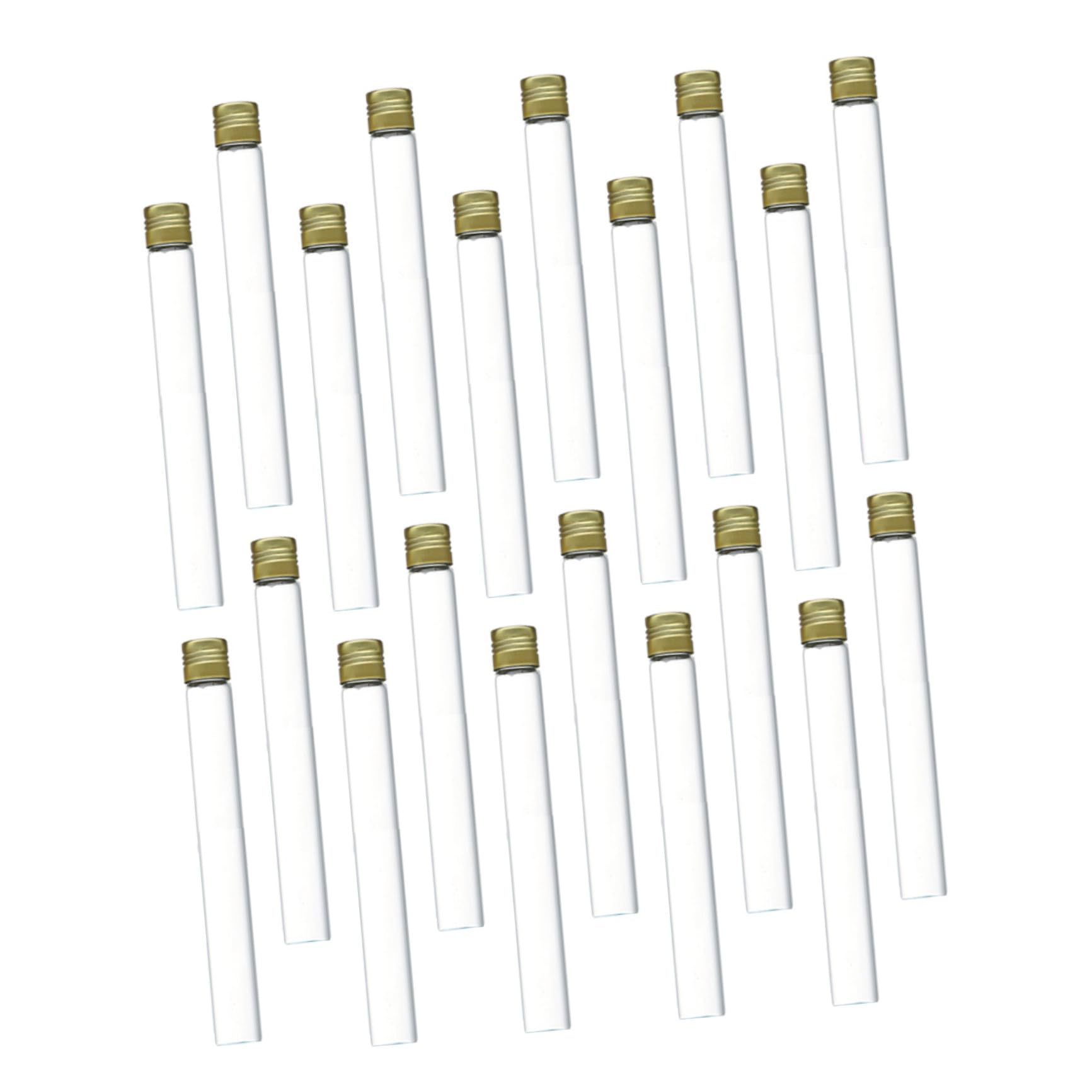 Cabilock 20pezzi Provette in Vetro Trasparenti Tappi Vite in Metallo Rotondo Scala Misurazione Accurata Resistenti Temperature Elevate e Agenti Chimici Per Laboratorio e Ricerca