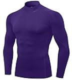 1 or 2 Pack Men's Compression Shirts Long Sleeve Athletic Workout T-Shirts Cool Dry Undershirts Turtle Neck Gym Tops