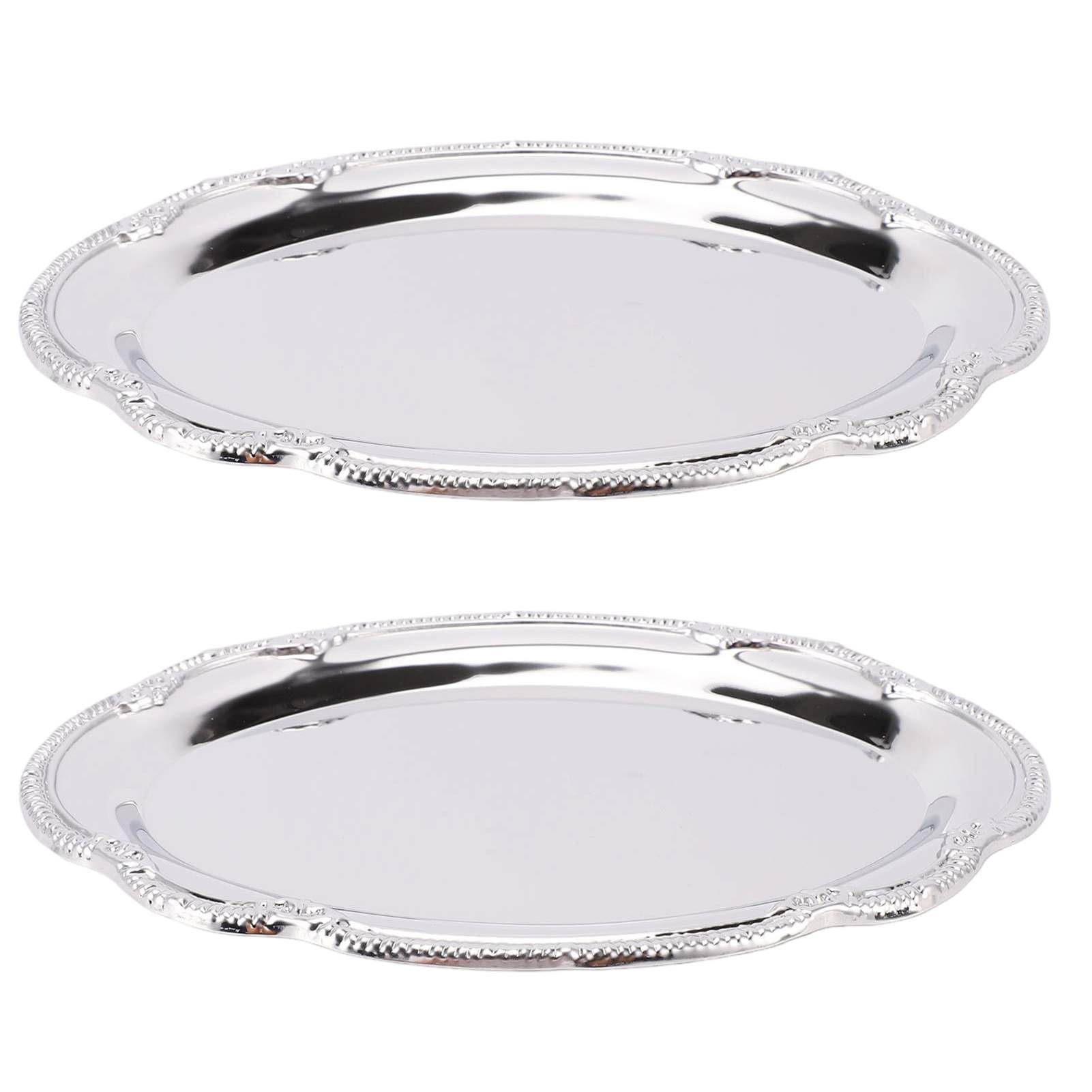 Vassoio da portata in argento da 2 pezzi Vassoio in argento vintage Piatto (28CM)