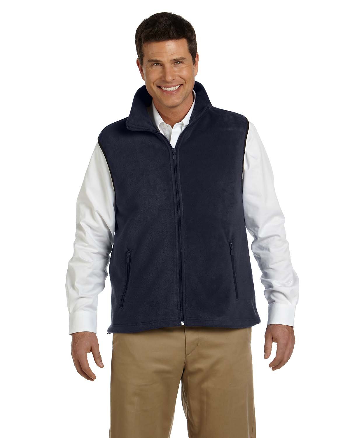 Harriton Men's Midweight Full-Zip Fleece Vest