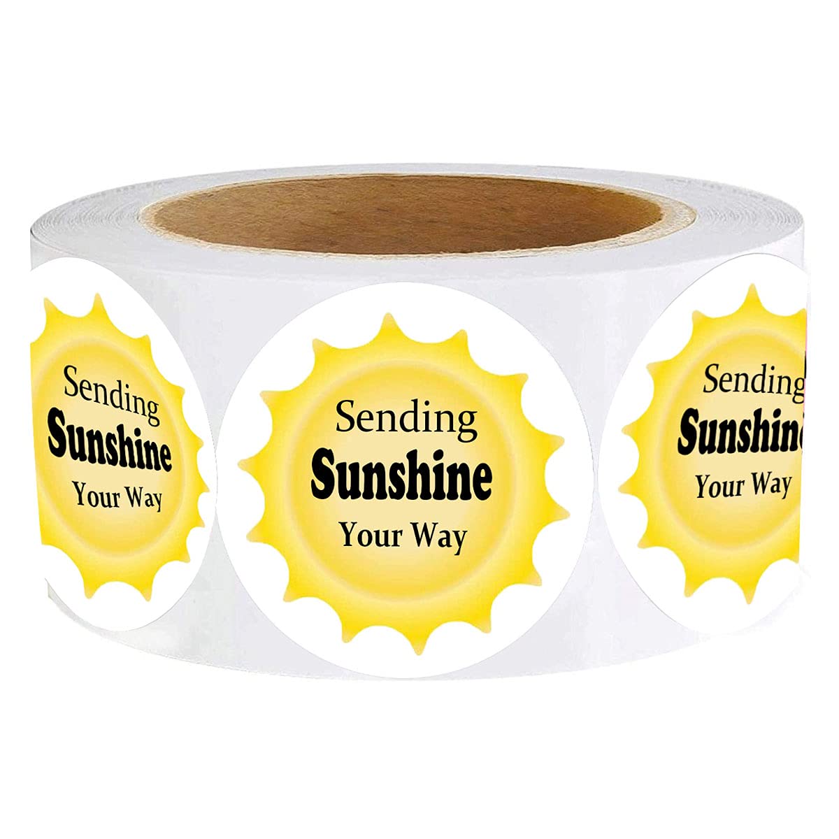 Remarkable, Sending Sunshine Your Way Stickers, 1.5 Inch Sending Sunshine Themed Thank You Customer Appreciation Sticker Labels for Small Shop,Small Business, Packaging (500 Pcs)