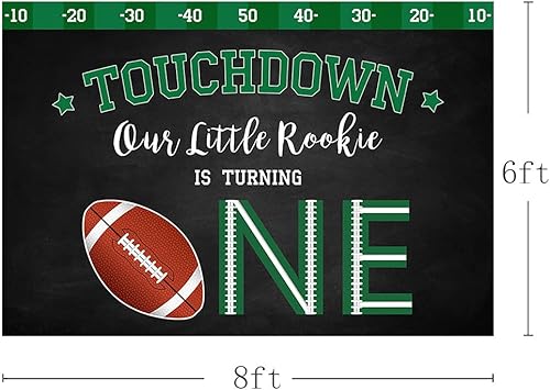 Miniatura 10 de MEHOFOND 10 x 7 pies Touchdown Rugby Boy - Fondos de fotos de un cumpleaños de fútbol americano, pequeño novato, feliz primer cumpleaños, juego