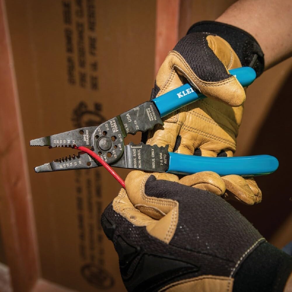 Klein Tools 1010 Multi Tool Long Nose Wire Cutter, Made in USA, Wire Crimper, Stripper and Bolt Cutter Multi-Purpose Electrician Tool, 8-Inch Long